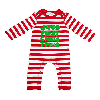Videos You May Like Baby's First Christmas Pajamas MadelinePetersen I can think of nothing cuter than a sweet baby in festive Christmas pyjamas (no, I am not British, I just like the way they spell pajamas – it’s.
